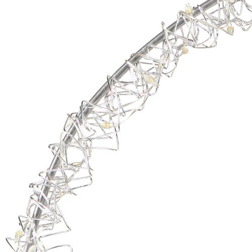 Article Anneau LED décoratif en métal à suspendre argenté blanc chaud 30 cm