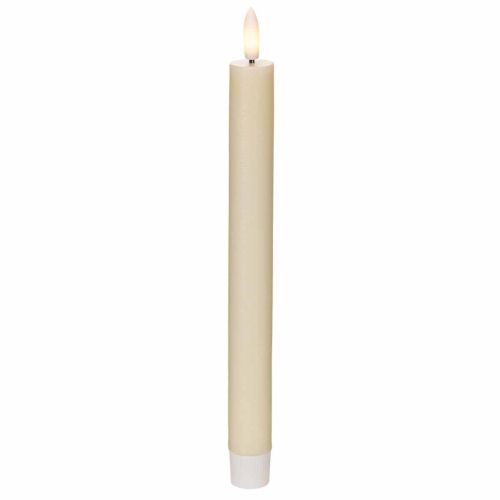 Bougie LED conique blanche à