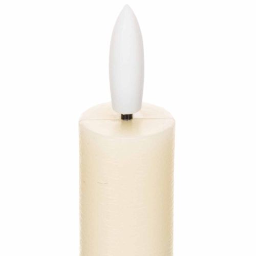 Bougie LED conique blanche à