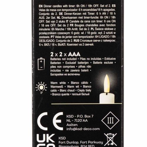 Bougie conique LED, rouge avec