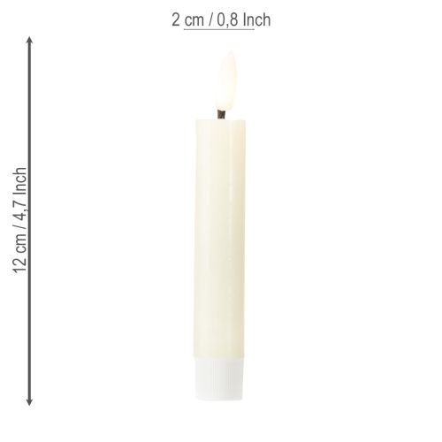 Floristik24 Bougie LED crème blanc chaud cire véritable H14,5cm 2 pièces