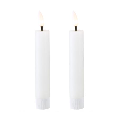 Bougie bâton LED bougie en cire blanche LED blanc chaud 14,5 cm 2 pièces