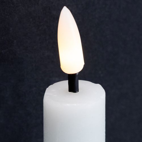 Article Bougie bâton LED bougie en cire blanche LED blanc chaud 14,5 cm 2 pièces