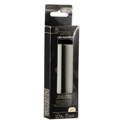 Article Bougie bâton LED bougie en cire blanche LED blanc chaud 14,5 cm 2 pièces