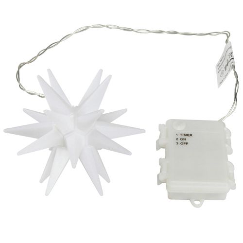 Floristik24 Étoile LED extérieur étoile lumineuse blanche pile Ø12cm H66cm