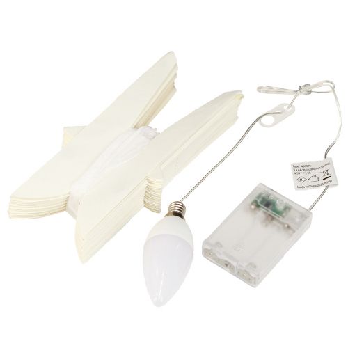 Article Étoile LED pliable en papier blanc chaud Ø40cm