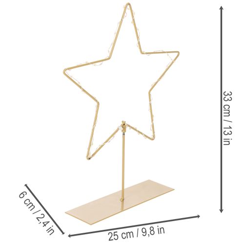 Étoile à 50 LED, décoration de table en métal, fonctionne sur piles, pour une utilisation intérieure, 33 cm | Floristik24.be