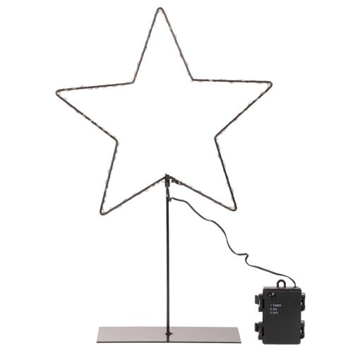 Étoile LED avec compartiment à piles sur support pour rebord de fenêtre et table, 46 cm | Floristik24.be