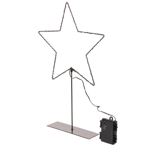 Étoile LED avec compartiment à piles sur support pour rebord de fenêtre et table, 46 cm | Floristik24.be