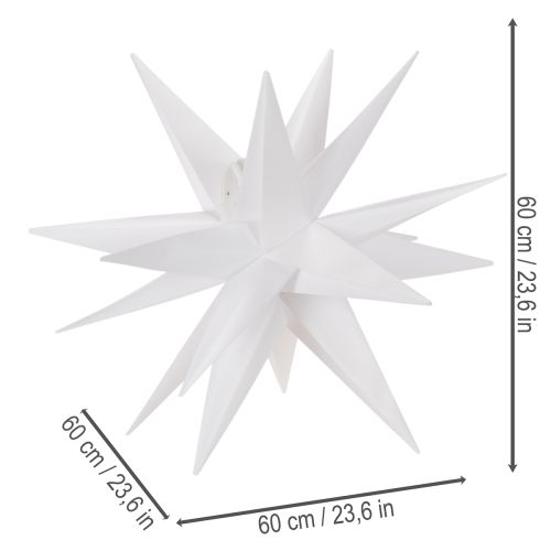 Étoile de Noël LED blanc chaud avec minuterie extérieure 60 cm | Floristik24.be