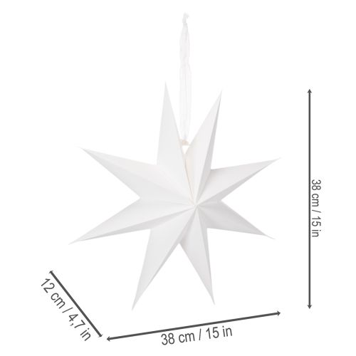 Étoile suspendue LED avec minuterie, blanc chaud, extérieur, 38 cm | Floristik24.be