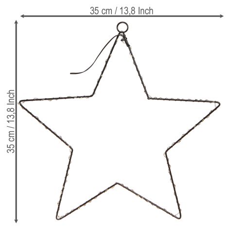 Article Étoile LED à suspendre en métal 110L blanc chaud intérieur Ø35cm