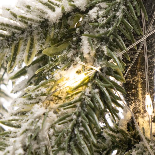 Plante artificielle enneigée, sapin de Noël LED en sac de jute, fonctionne sur piles, pour usage intérieur, 50 cm | Floristik24.be