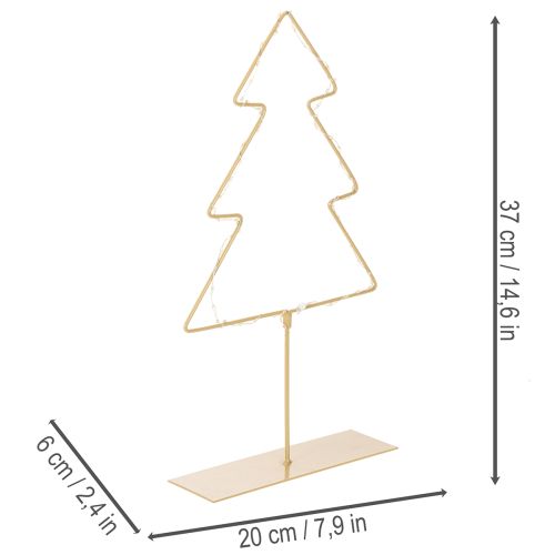 Silhouette de sapin de Noël avec 60 LED blanc chaud pour décoration de table intérieure, 37 cm | Floristik24.be