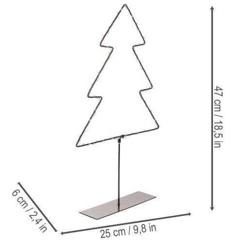 Sapin de Noël LED, fonctionne sur piles, décoration de table intérieure, 47 cm | Floristik24.be