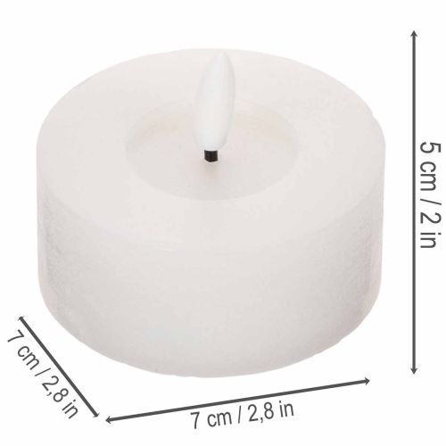 Bougie chauffe-plat LED XL blanche en cire véritable avec minuterie, blanc chaud, 6 cm, lot de 2 | Floristik24.be