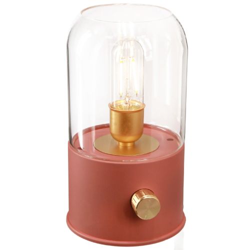 Article Lampe de table LED rétro lumière LED blanc chaud marron H19,5cm