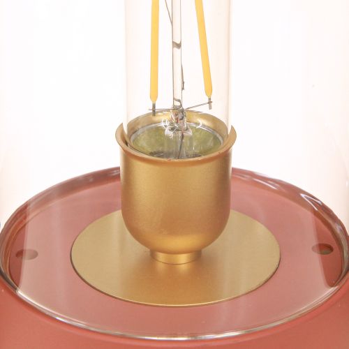 Article Lampe de table LED rétro lumière LED blanc chaud marron H19,5cm