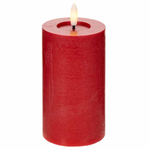 Bougie pilier LED rouge avec
