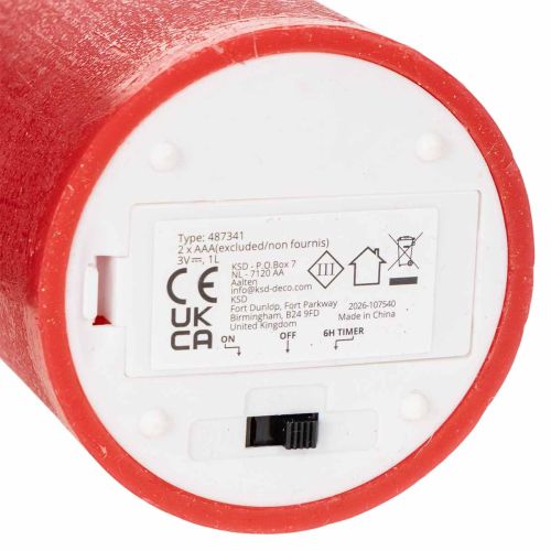 Bougie pilier LED rouge avec