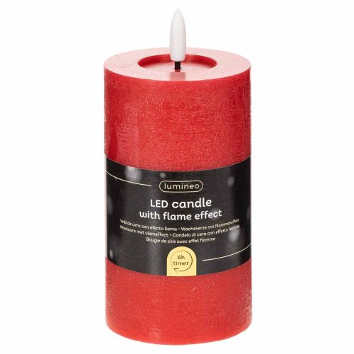 Bougie pilier LED rouge avec