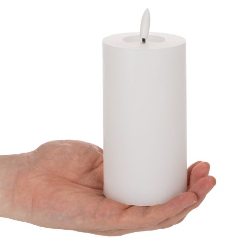 Bougie pilier LED, effet vacillant, avec minuterie, Ø7cm, 16cm | Floristik24.be