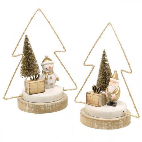 Article Déco de table Noël LED sapin Pour pile H21cm, lot de 2