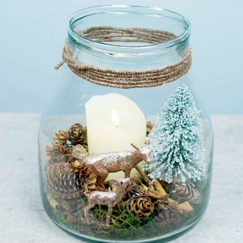 Floristik24 Bougie LED cire véritable ivoire, effet flamme blanc chaud minuterie à pile Ø7.5 H10cm