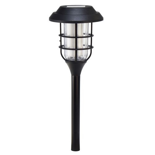 Floristik24 Torche LED Torche Solaire de Jardin Noir Blanc Chaud H42cm