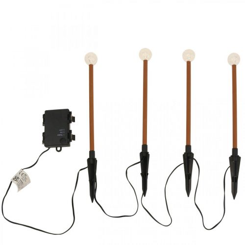 Floristik24 Eclairage de jardin LED Barre lumineuse LED 4 lampes LED H20cm