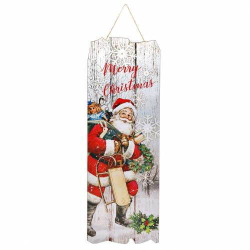 Floristik24 Murale LED Santa Claus &quot;Merry Christmas&quot; 21 × 60cm Pour batterie