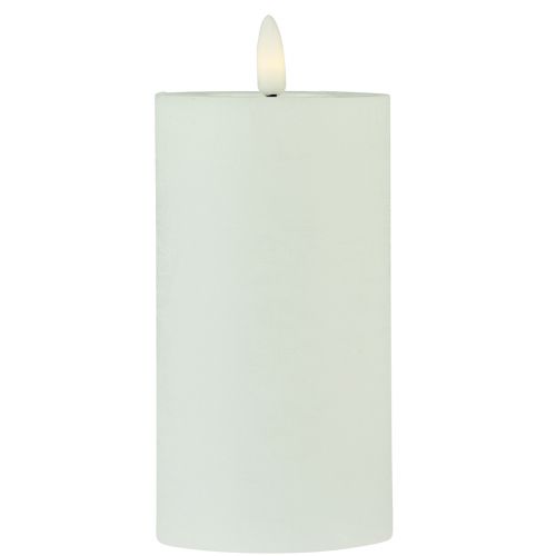 Floristik24 Minuteur bougie LED cire véritable blanc aspect rustique Ø7cm H15cm