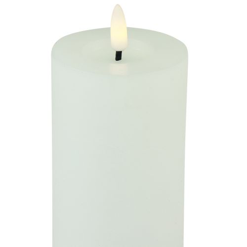 Floristik24 Minuteur bougie LED cire véritable blanc aspect rustique Ø7cm H15cm