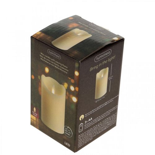Floristik24 Bougie LED bougie pilier cire blanc chaud Ø7.5cm H12.5cm
