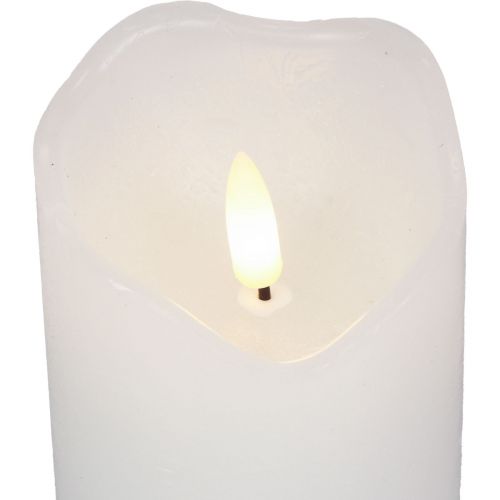 Floristik24 Bougie LED avec minuterie bougie pilier en cire véritable Ø7cm H9cm
