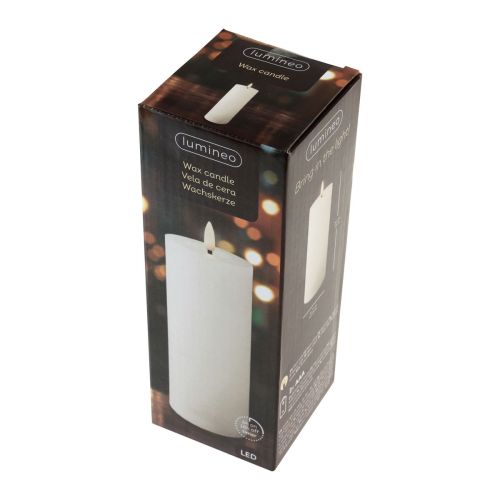 Floristik24 Bougie LED avec minuterie bougie en cire véritable flamme mobile 19cm