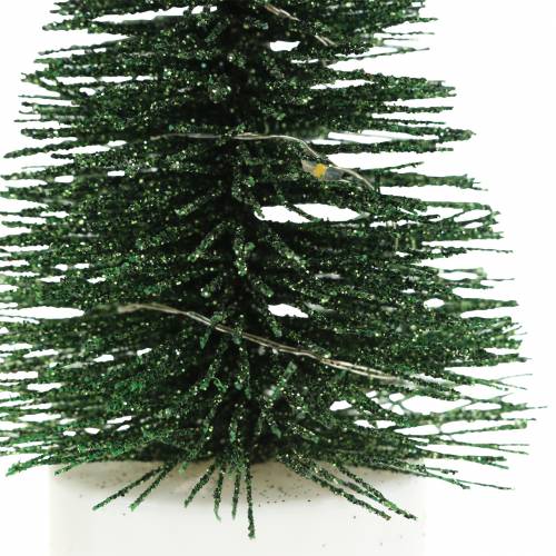 Floristik24 Sapin de Noël LED vert / blanc 10cm 3pcs