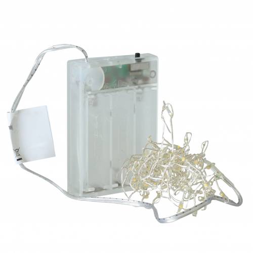 Floristik24 Guirlande lumineuse LED argent blanc chaud 100cm 100L pour batterie