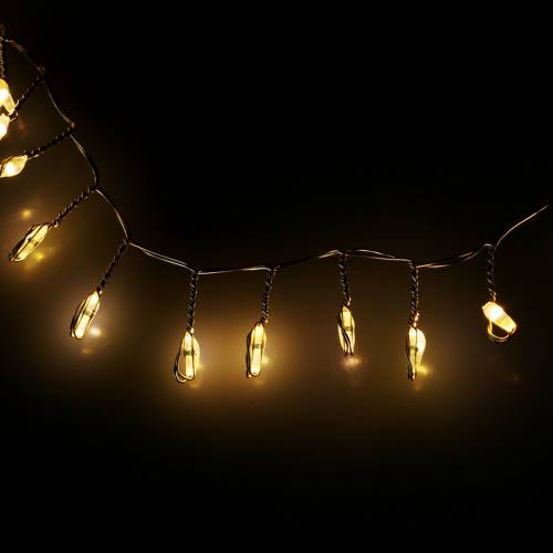 Floristik24 Guirlande lumineuse LED argent blanc chaud 100cm 100L pour batterie