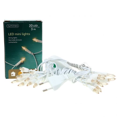Floristik24 Mini chaîne LED 20L blanc blanc chaud 3m