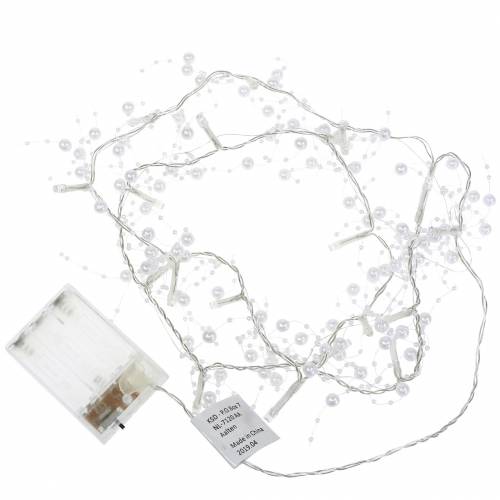Floristik24 Guirlande lumineuse LED guirlande de perles blanc blanc chaud L120cm