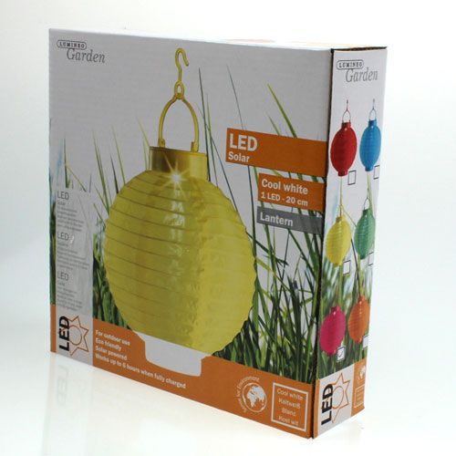 Article Lampion LED avec solaire 20cm rose