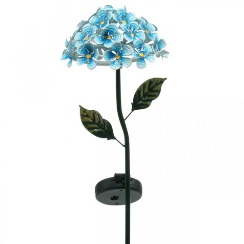 Floristik24 Chrysanthème LED, décoration lumineuse pour le jardin, décoration métal bleu L55cm Ø15cm