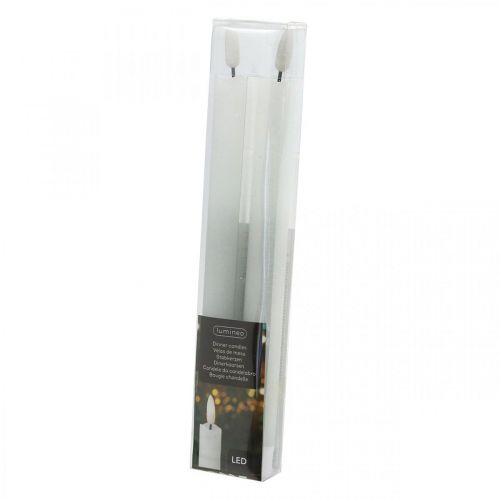 Article Bougie LED cire bougie de table blanc chaud pour batterie Ø2cm 24cm 2pcs