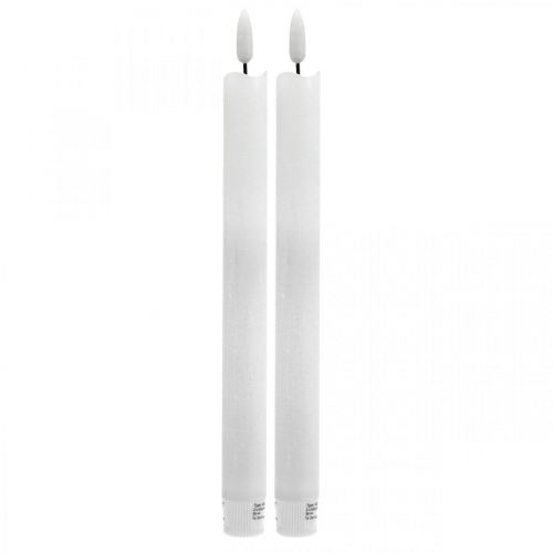 Article Bougie LED cire bougie de table blanc chaud pour batterie Ø2cm 24cm 2pcs