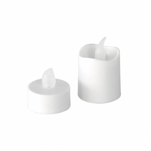 Bougies chauffe-plat LED effet flamme blanc chaud lot de 16  piles assorties 32-485224