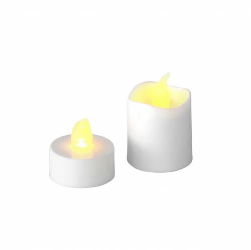 Article Bougies chauffe-plat LED effet flamme blanc chaud lot de 16 piles assorties 32