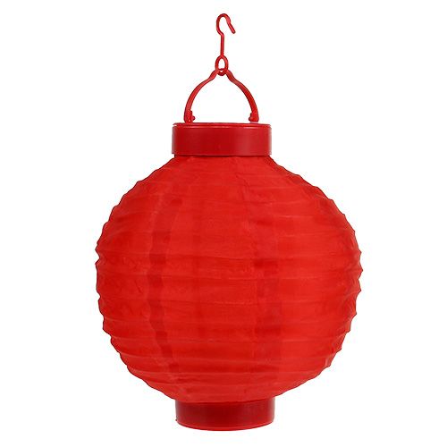 Floristik24 Lampion LED avec solaire 20cm rouge