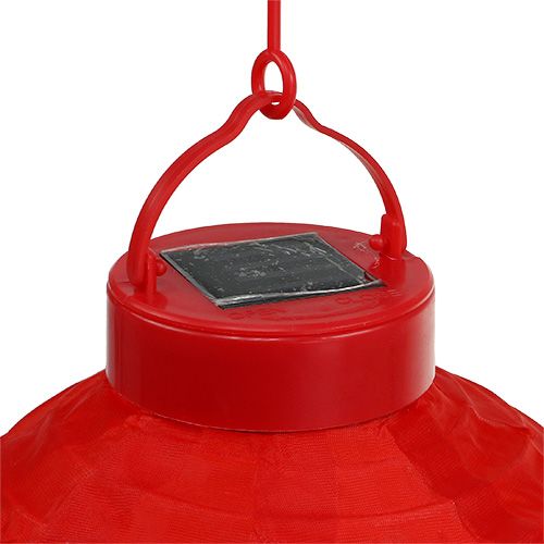 Article Lampion LED avec solaire 20cm rouge