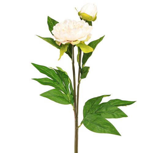 Article Pivoines artificielles longues fleurs artificielles crème 70cm 3 pcs